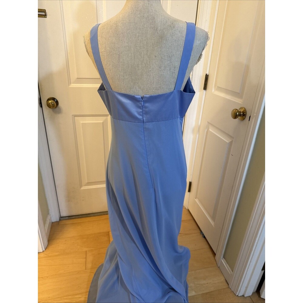 PRETTY PERIWINKLE Adrianna Papell boutique blue maxi dress strapless size 10 - Picture 9 of 9